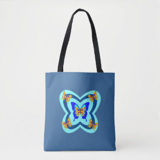 Bolsa de Tote de las mariposas de los tonos azules