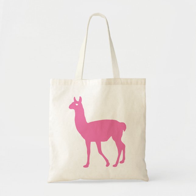 Bolsa de tote de Llama rosa (Frente)