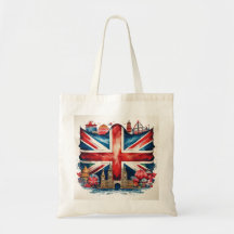 Bolsa de Tote de los monumentos de Union Jack