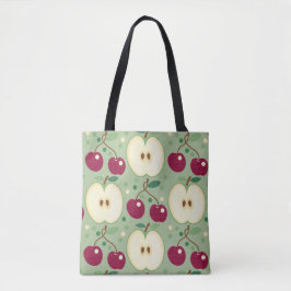 Bolsa De Tote De Manzanas Verdes Y Cerezas Rojas (