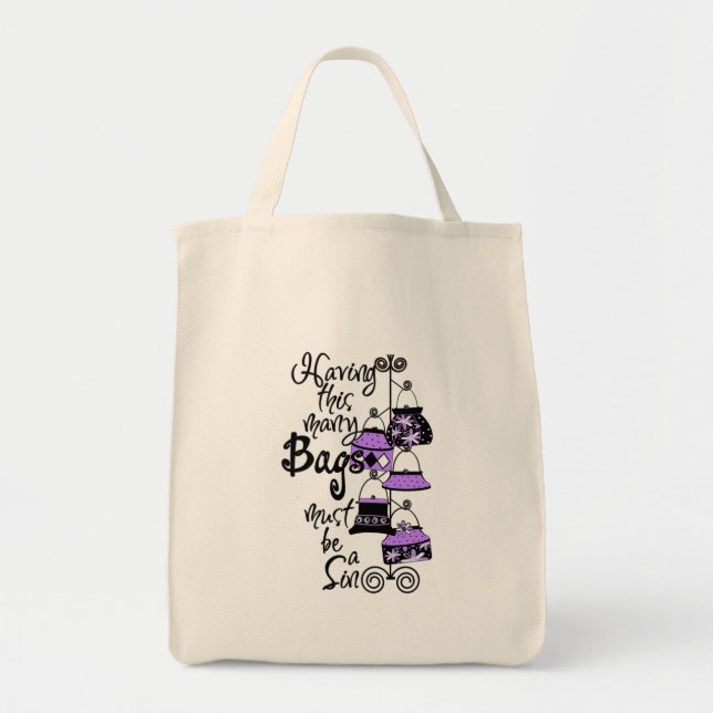 Bolsa de Tote de Moda Púrpura (Frente)