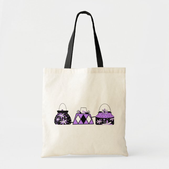 Bolsa de Tote de Moda Púrpura (Frente)