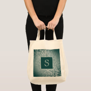 Bolsa de Tote de Monograma Elegante verde azulado