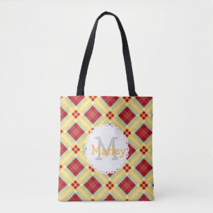 Bolsa de Tote de Monograma Rojo