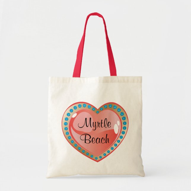 Bolsa De Tote De Myrtle Beach Heart (Frente)
