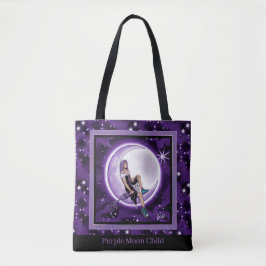 Bolsa De Tote De Niño Morado De La Luna