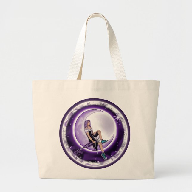 Bolsa De Tote De Niño Morado De La Luna (Frente)