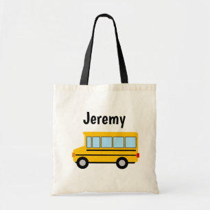 Bolsa de tote de niño para dibujar un autobús esco