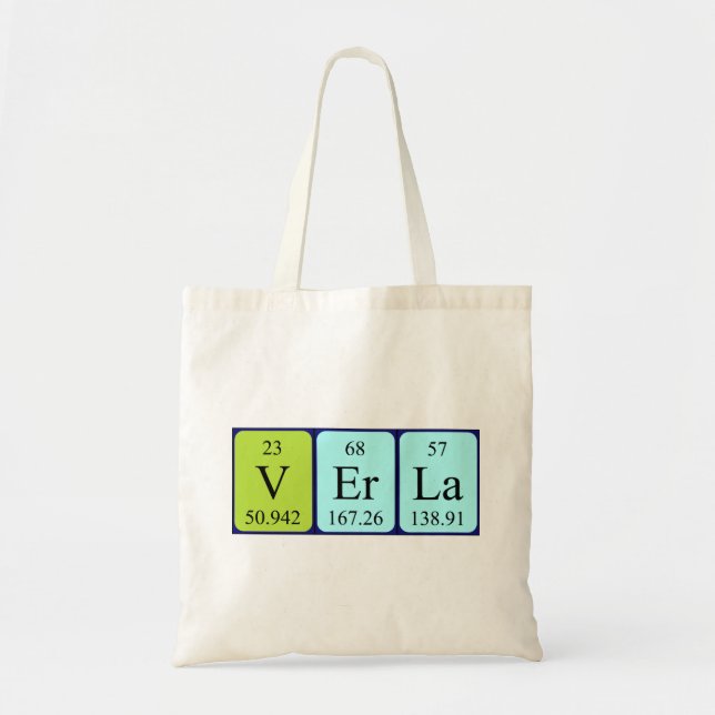 Bolsa de tote de nombre de tabla periódica (Frente)