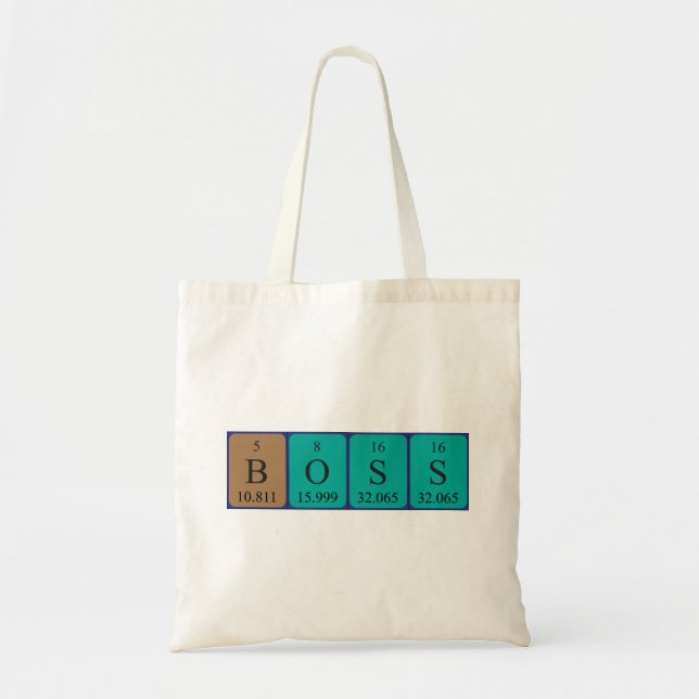Bolsa de tote de nombre de tabla periódica Boss (Frente)
