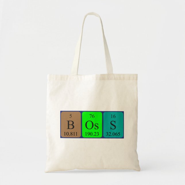 Bolsa de tote de nombre de tabla periódica Boss (Frente)