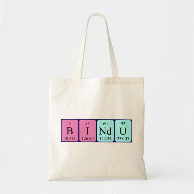 Bolsa de tote de nombre de tabla periódica de Bind (Frente)