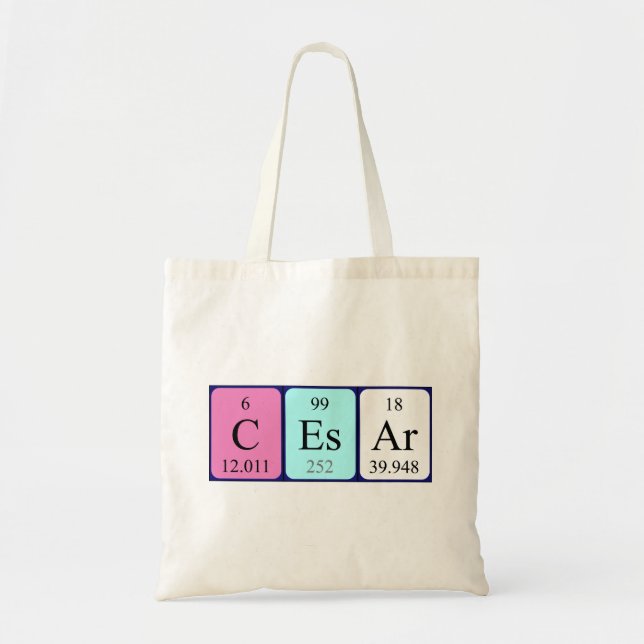 Bolsa de tote de nombre de tabla periódica de Cesa (Frente)