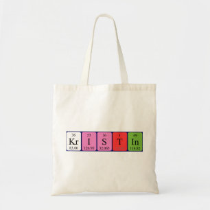 Bolsa de tote de nombre de tabla periódica de Kris