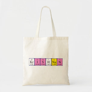 Bolsa de tote de nombre de tabla periódica de Kris