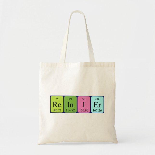 Bolsa de tote de nombre de tabla periódica de Rein (Frente)