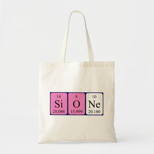Bolsa de tote de nombre de tabla periódica de Sion (Frente)