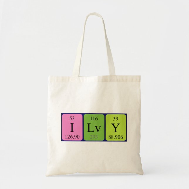 Bolsa de tote de nombre de tabla periódica Ilvy (Frente)