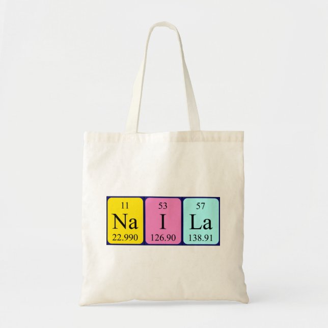 Bolsa de tote de nombre de tabla periódica naial (Frente)