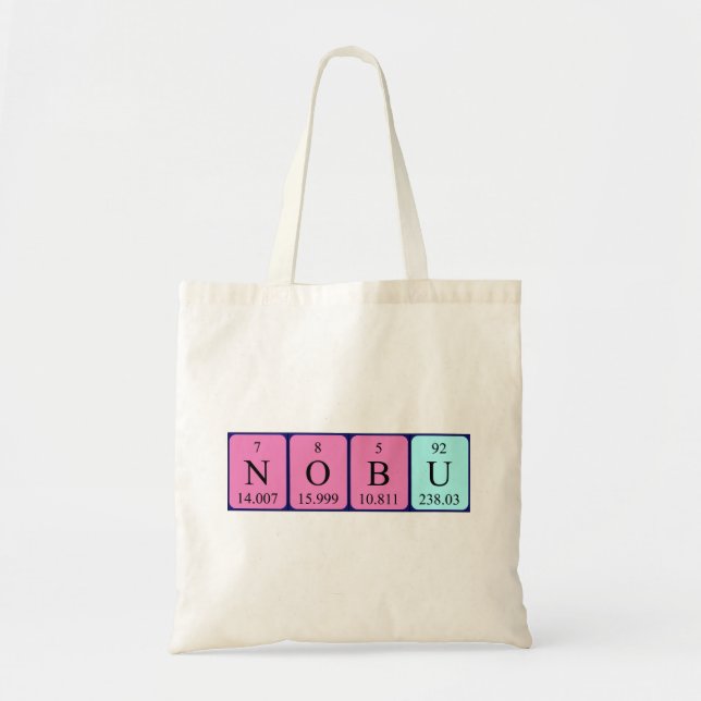 Bolsa de tote de nombre de tabla periódica Nobu (Frente)