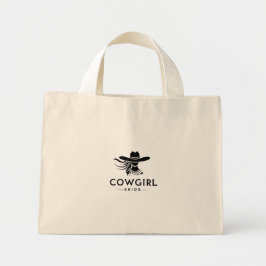 Bolsa de tote de novia y chica de vaca