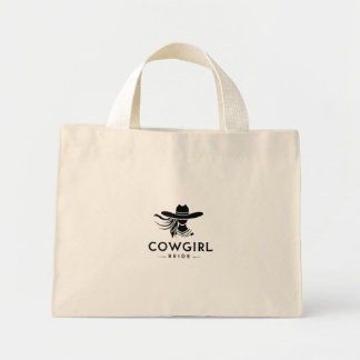 Bolsa de tote de novia y chica de vaca