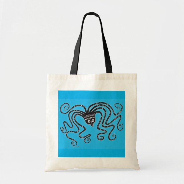 Bolsa De Tote De Octopus Azul De Inspiración Grieg (Frente)