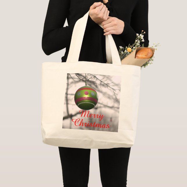 Bolsa de Tote de Ornamento Verde Rojo de Navidad (Anverso (producto))
