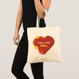Bolsa de Tote de otoño con corazón y hojas