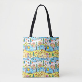 Bolsa De Tote De Paisaje De Otoño Dibujado A Mano 