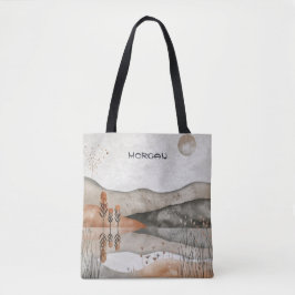 Bolsa De Tote De Paisaje minimalista De Tono De La