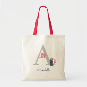 Bolsa De Tote De Panda Rojo Letra Monograma "A"