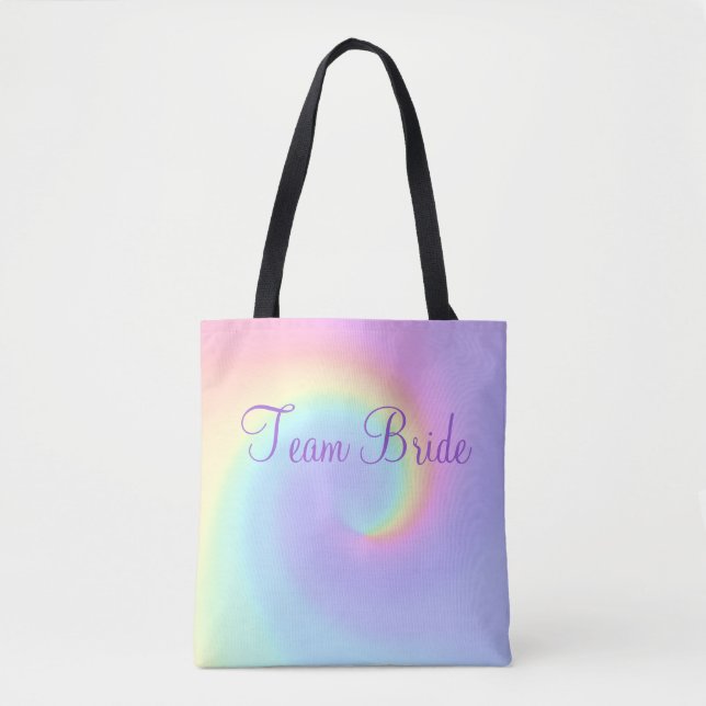 Bolsa de Tote de Pastel Rainbow Swirl Lesbiana Bod (Anverso)