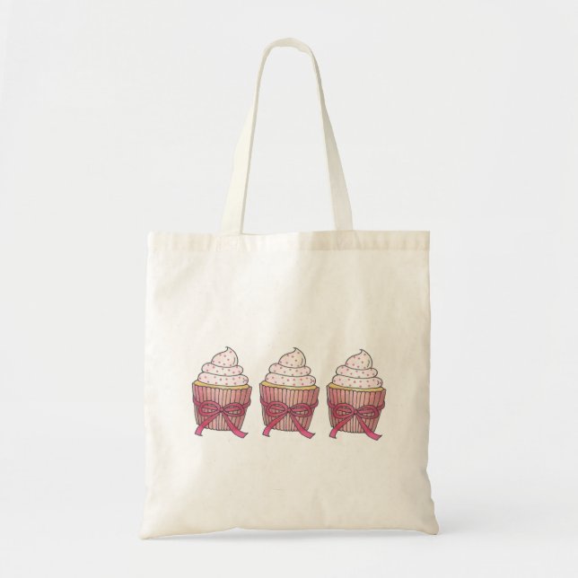 Bolsa de Tote de pastelitos rosados y escarlatados (Frente)