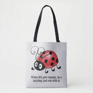 Bolsa De Tote De Patrón De Bicho De Ladybug Vintag