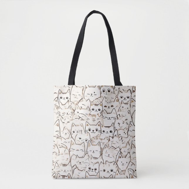 Bolsa De Tote De Patrón De Gato (Anverso)