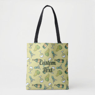 Bolsa De Tote De Patrón De Vino Blanco