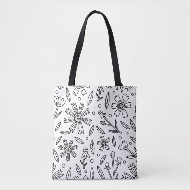 Bolsa De Tote De Patrón Floral Elegante (Anverso)