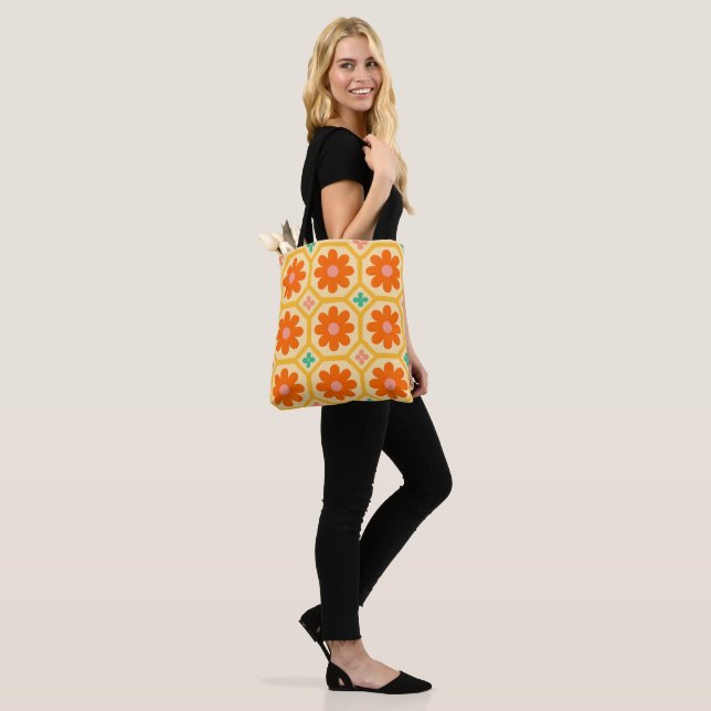 Bolsa De Tote De Patrón Floral Retro (Puesto)