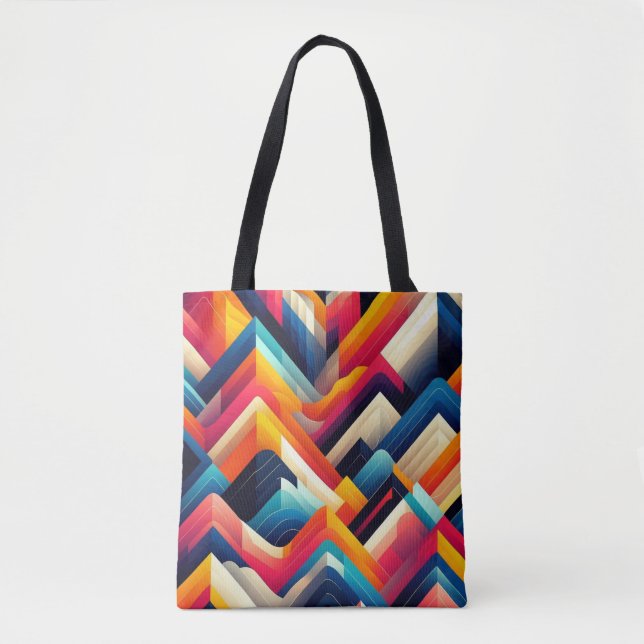 Bolsa De Tote De Patrón Geométrico Vibrante (Anverso)