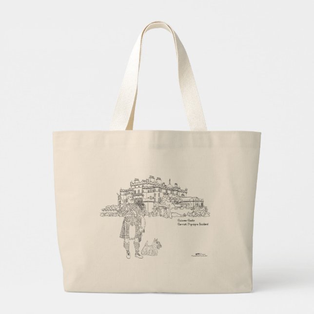 Bolsa de Tote de Perro de Escocia y el Castillo de (Reverso)
