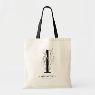 Bolsa de Tote de Personalizado floral monograma -