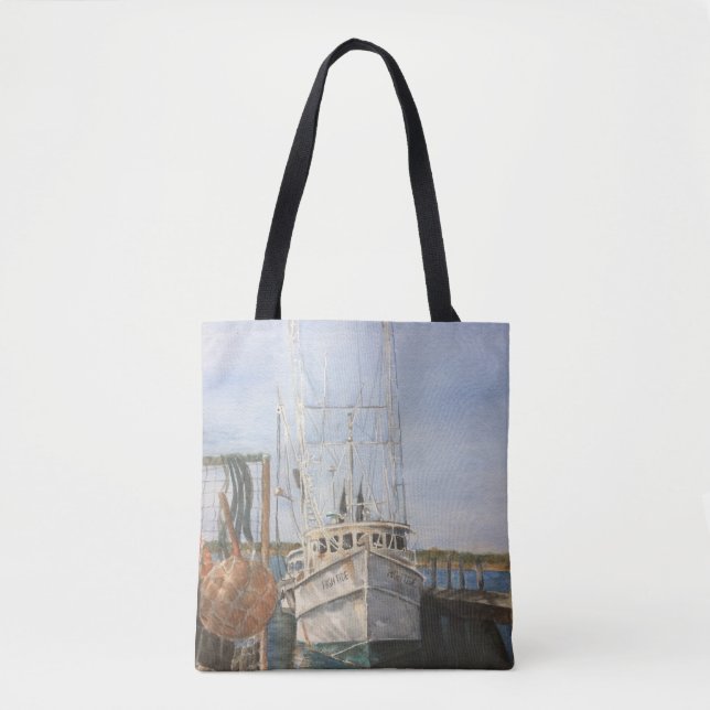 Bolsa De Tote De Pesca Costera De Camarón De Agua (Anverso)