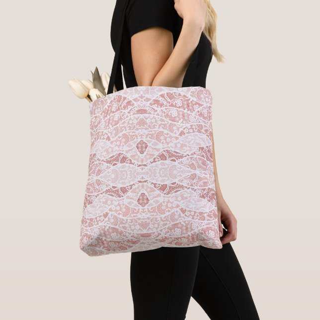 Bolsa De Tote De Pescado De Cañón Blanco Faux (Detalle)