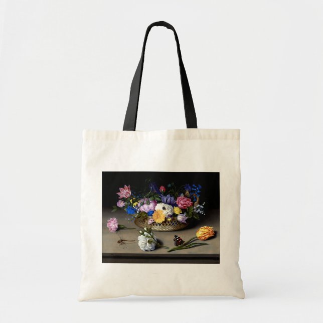 Bolsa De Tote De Pintura Clásica De Vida De Flor (Frente)