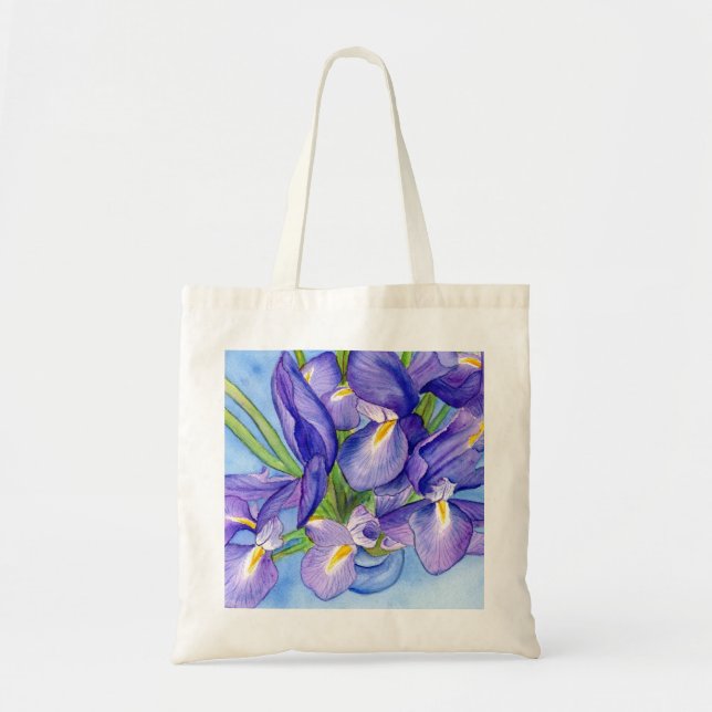 Bolsa De Tote De Pintura De Flor Iris Vase (Frente)