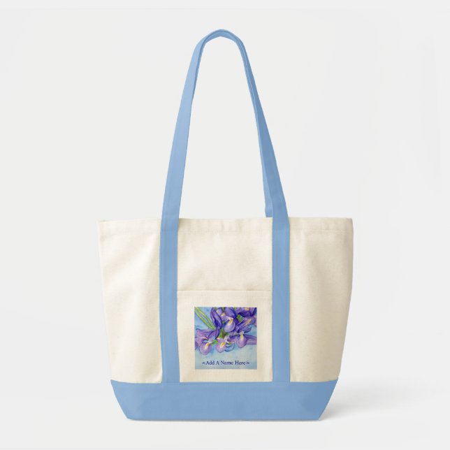 Bolsa De Tote De Pintura De Flor Iris Vase (Frente)