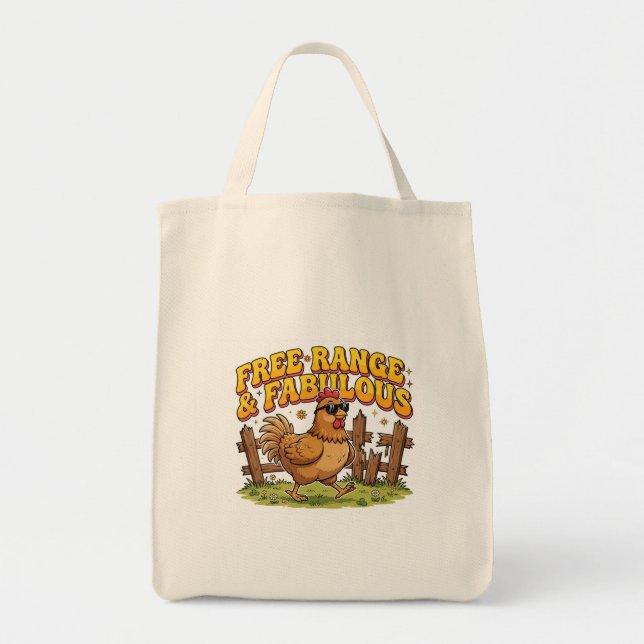 BOLSA DE TOTE DE POLLO DIVERTIDA Y DE LIBRE RANGO (Frente)