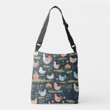 Bolsa de Tote de Pollos Florales