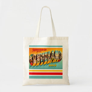 Bolsa de tote de postal retro Cleveland Ohio